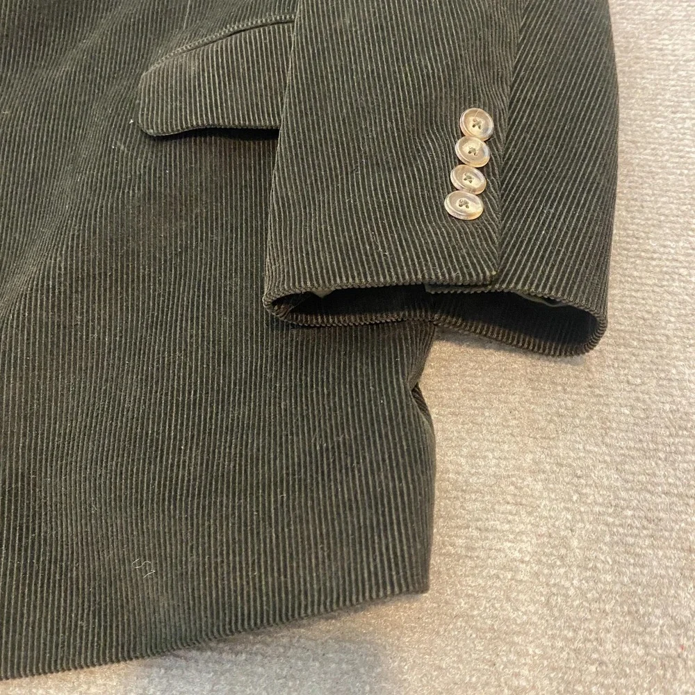 Lans'‎ End Blazer Mens 46 Regular Brown Corduroy Cotton Lined Jacket Classic